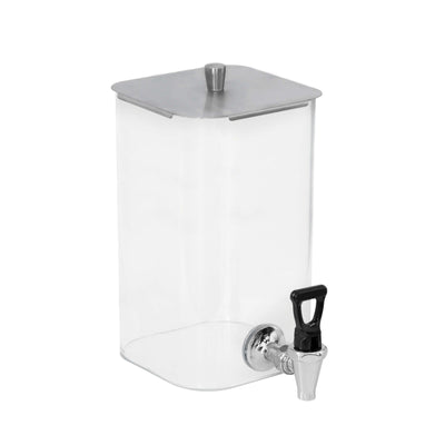 Pinti Caleido Distributore Succhi Refrigerato in Vetro 7 Litri con Coperchio Inox