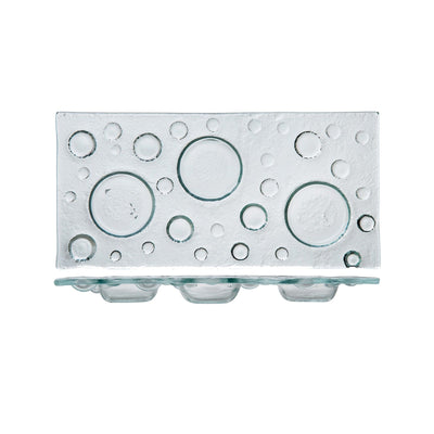 Bubble Antipastiera Rettangolare in Vetro Lavorato a Mano 33x16 cm