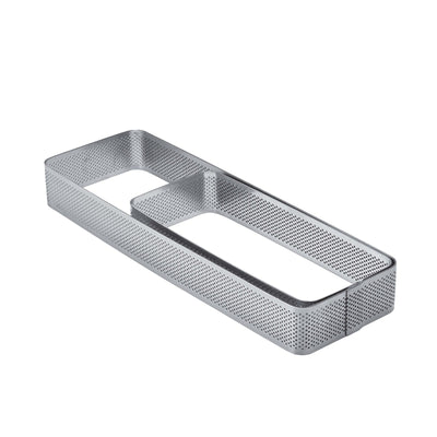 Fascia Rettangolare Microforata in Acciaio Inox 19x8 cm H 3,5