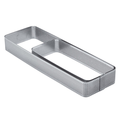 Fascia Rettangolare Microforata in Acciaio Inox 29x9 cm H 3,5