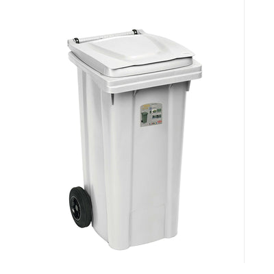 Bidone Carrellato Bianco 120 Litri per Raccolta Differenziata cm 54,5x49,5 H 94