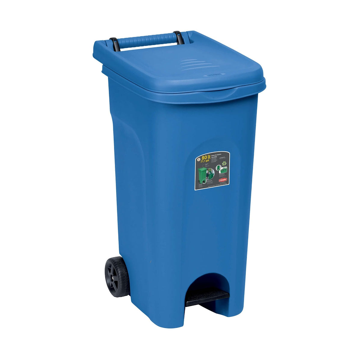 Bidone Urban Eco System Blu 80 Litri per Raccolta Differenziata cm 51,5x40 H 79,5