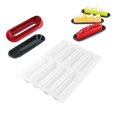 Kit Fashion Éclair Stampo in Silicone 10 Forme 12,5x2,5 cm con 10 Vassoi e Cutter