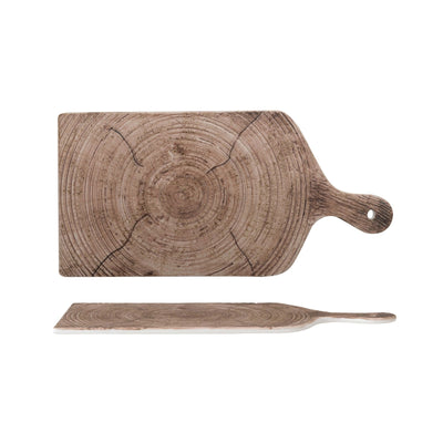 Tagliere Rettangolare con Manico Marrone cm 24x17,5 4 Pezzi