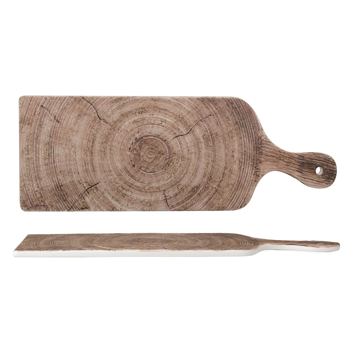 Tagliere Rettangolare con Manico Marrone cm 28,5x14 4 Pezzi