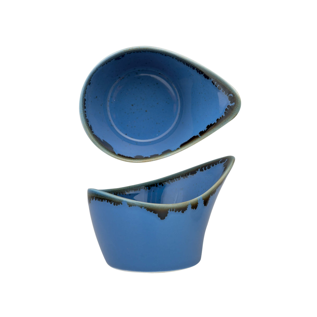 Coppetta Ovale Blu per Finger Food 11x8 cm H 7 cm 6 Pezzi