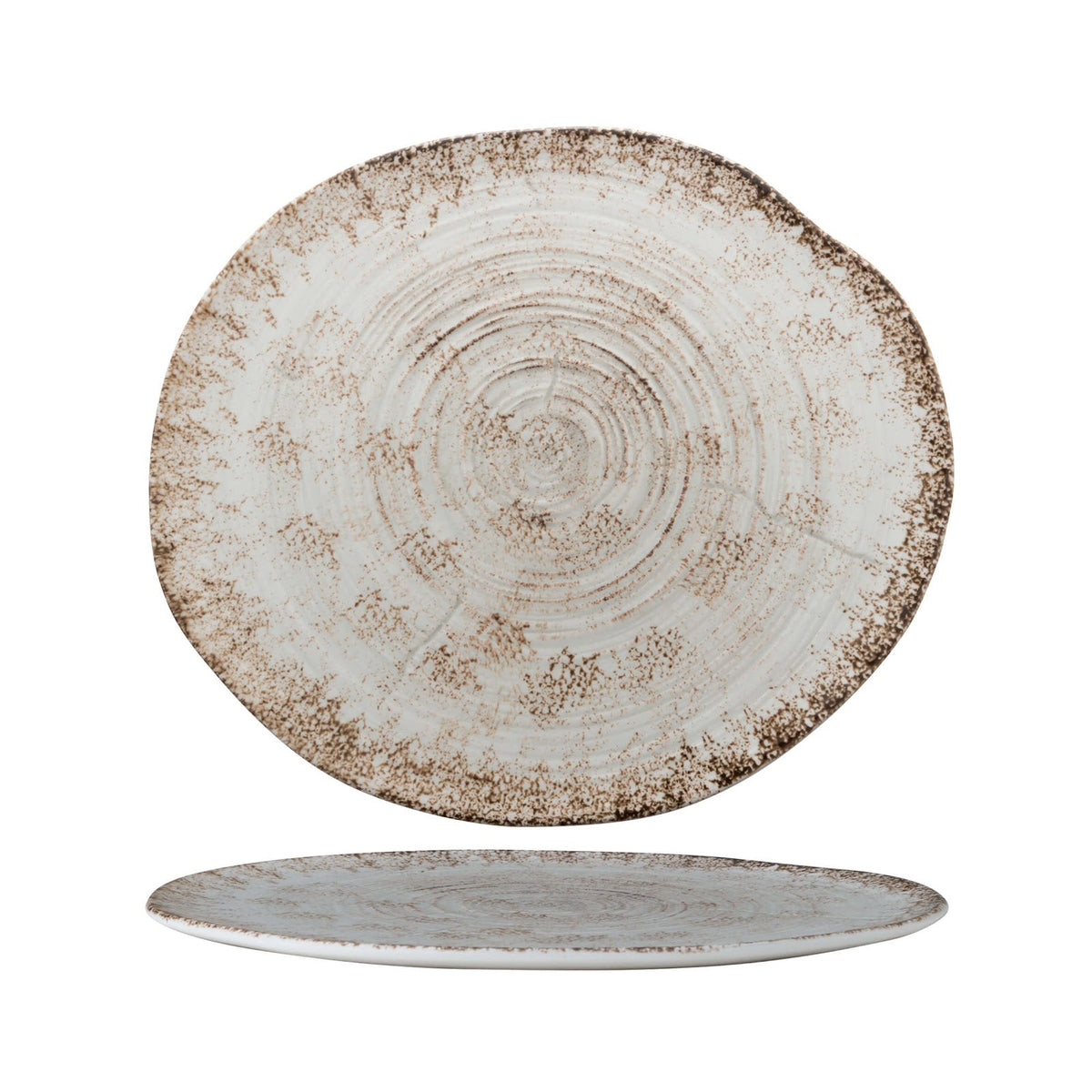 Piatto Piano Effetto Legno Marrone cm 28,5x25 4 Pezzi
