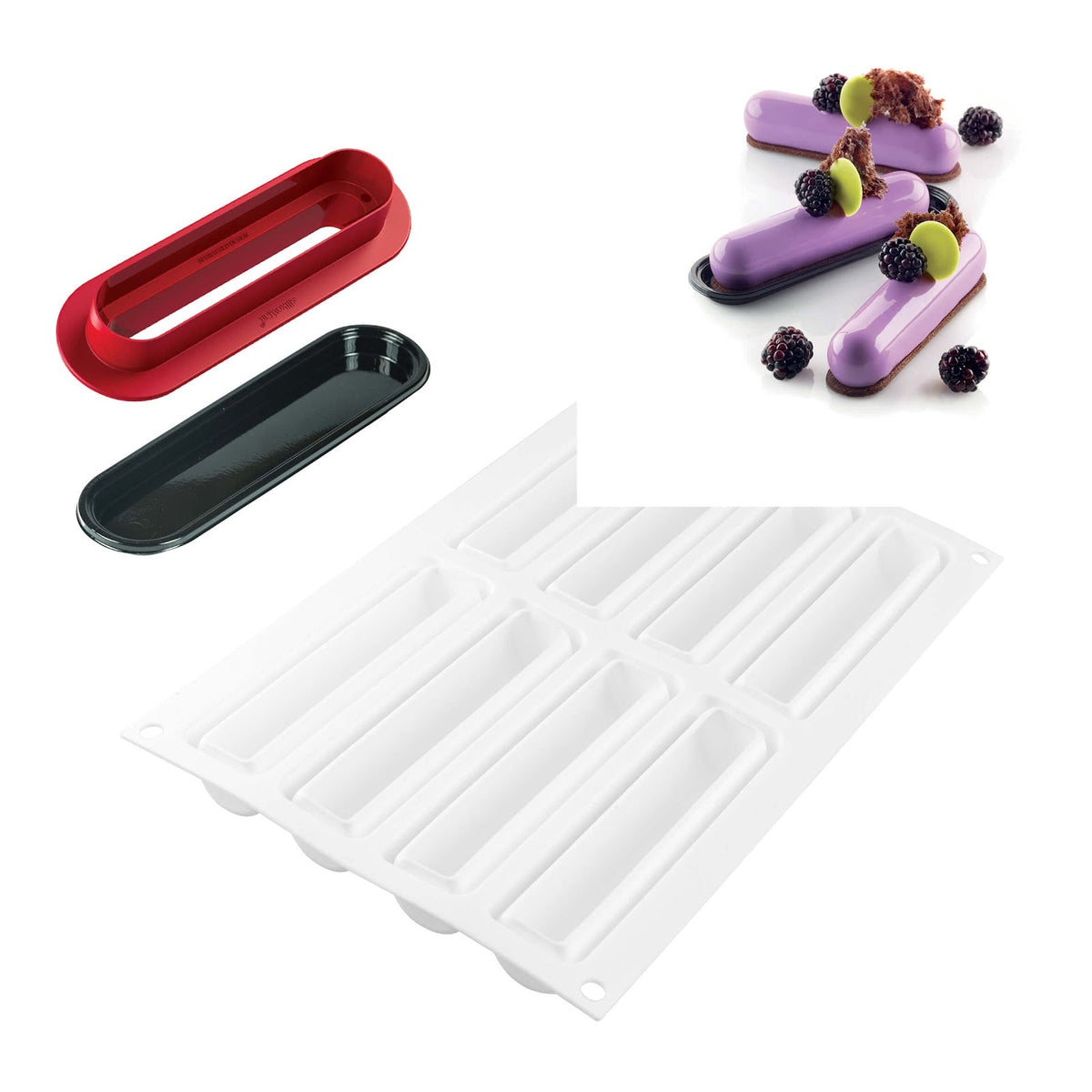 Kit Fingers Stampo in Silicone 8 Forme con 10 Vassoi e Cutter
