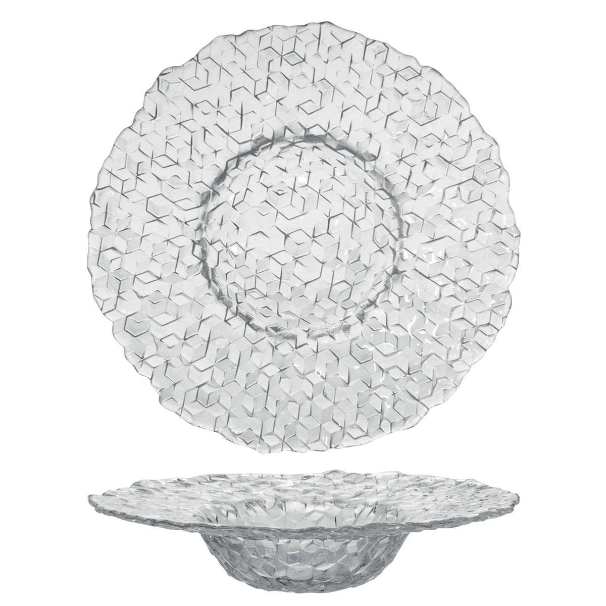 Cubik Piatto Pasta in Vetro 28 cm 6 Pezzi