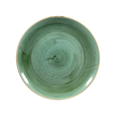 Churchill Stonecast Verde Puntinato Piatto Piano in Ceramica Decorata a Mano 26 cm 12 Pezzi