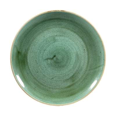 Churchill Stonecast Verde Puntinato Piatto Piano in Ceramica Decorata a Mano 28,8 cm 12 Pezzi