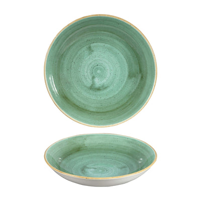 Churchill Stonecast Verde Puntinato Piatto Fondo in Ceramica Decorata a Mano 24,8 cm 12 Pezzi