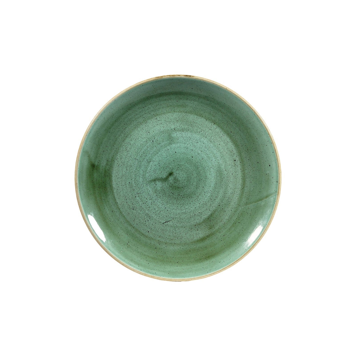 Churchill Stonecast Verde Puntinato Piatto Frutta in Ceramica Decorata a Mano 21,7 cm 12 Pezzi