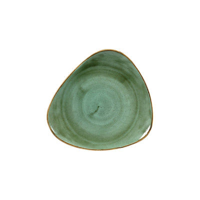 Churchill Stonecast Verde Puntinato Piatto Piano Triangolare in Ceramica Decorata a Mano 22,9 cm 12 Pezzi