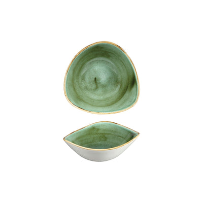 Churchill Stonecast Verde Puntinato Piatto Fondo Triangolare in Ceramica Decorata a Mano 15,3 cm 12 Pezzi