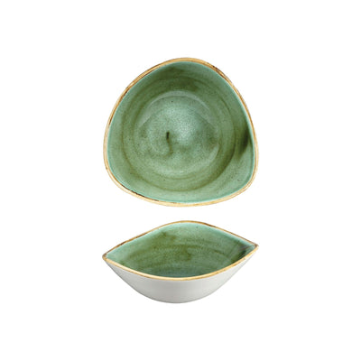 Churchill Stonecast Verde Puntinato Piatto Fondo Triangolare in Ceramica Decorata a Mano 23,5 cm 12 Pezzi
