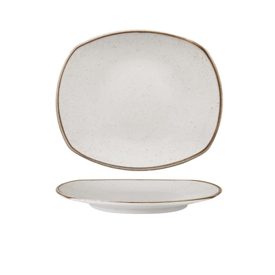 Artisan Vassoio Rettangolare Porcellana Decorata a Mano Beige 29,5x25,4 cm 12 Pezzi