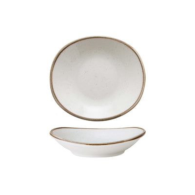 Artisan Piatto Fondo Rettangolare Porcellana Decorata a Mano Beige 20,4x18,8 cm 24 Pezzi