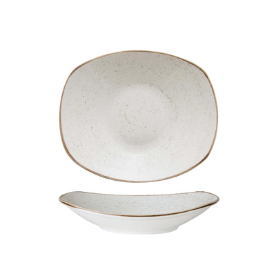 Artisan Piatto Fondo Rettangolare Porcellana Decorata a Mano Beige 28x24,5 cm 12 Pezzi