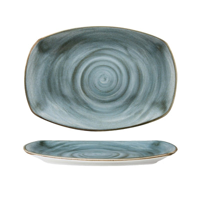 Artisan Vassoio Rettangolare Porcellana Decorata a Mano Azzurro 36x25,5 cm 6 Pezzi