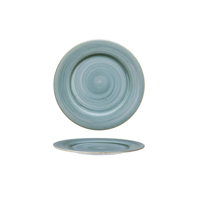 Artisan Piatto Frutta Porcellana Decorata a Mano Azzurro Ø 20,5 cm 24 Pezzi