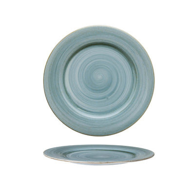 Artisan Piatto Piano Porcellana Decorata a Mano Azzurro Ø 27,5 cm 24 Pezzi
