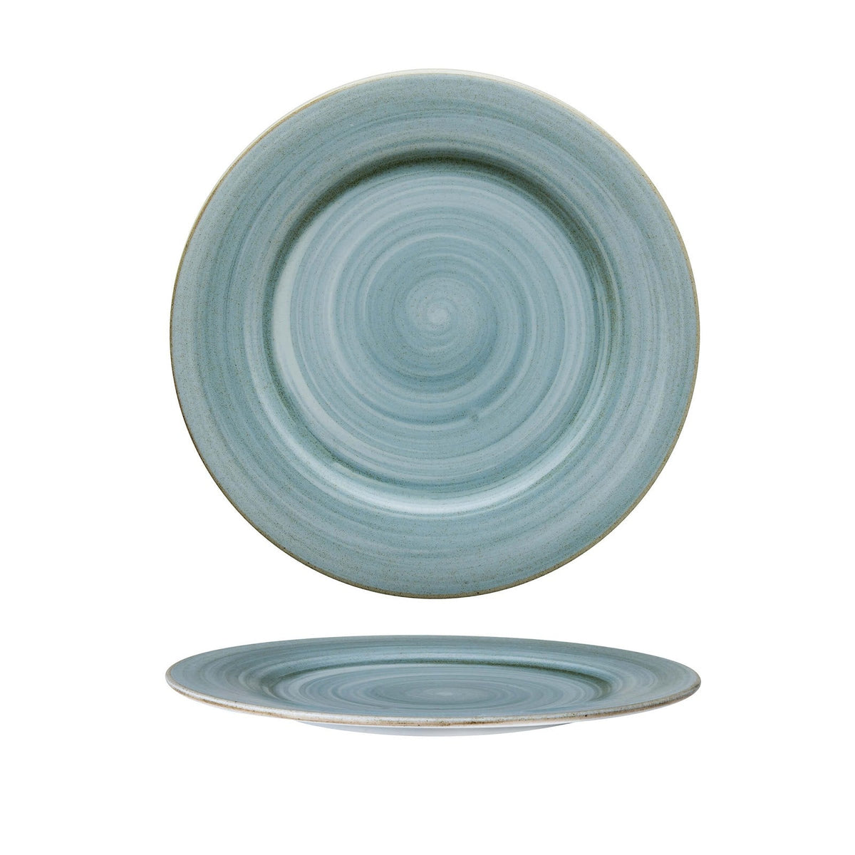 Artisan Piatto Piano Porcellana Decorata a Mano Azzurro Ø 31,5 cm 12 Pezzi