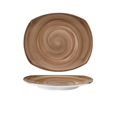 Artisan Vassoio Rettangolare Porcellana Decorata a Mano Caffè 29,5x25,4 cm 12 Pezzi