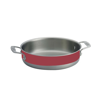 Tablecraft Brasiera Tonda Tri-Ply Inox Rossa 25,5 cm H 6,5