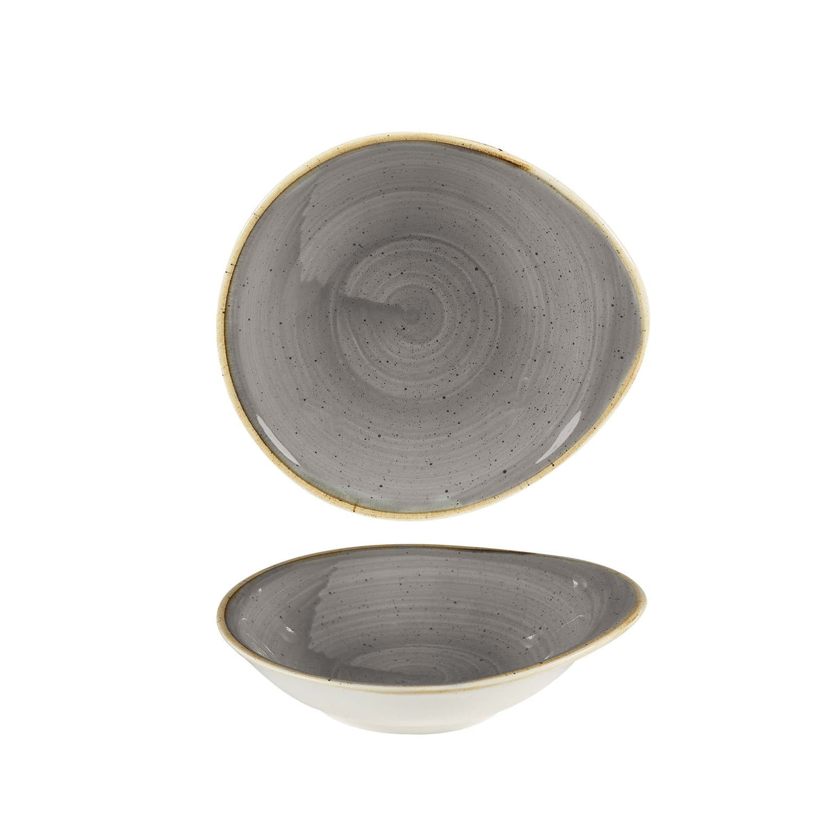 Churchill Stonecast Coppa Ovale Grigia 16x14,5 cm 12 Pezzi