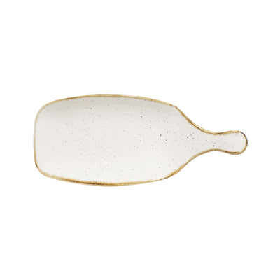 Churchill Stonecast Vassoio Rettangolare con Manico Bianco Puntinato 28,4x12,3 cm 6 Pezzi