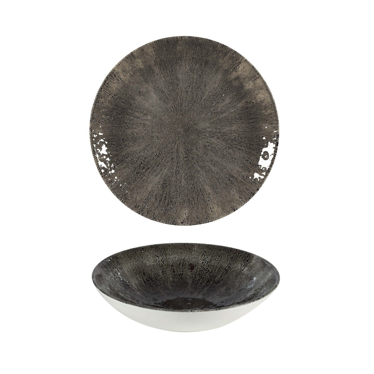 Churchill Studio Prints Stone Quartz Black Piatto Fondo Ceramica 18,2 cm 12 Pezzi