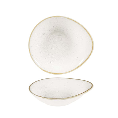 Churchill Stonecast Bianco Puntinato Coppa Ovale 18,5x16,8 cm 12 Pezzi