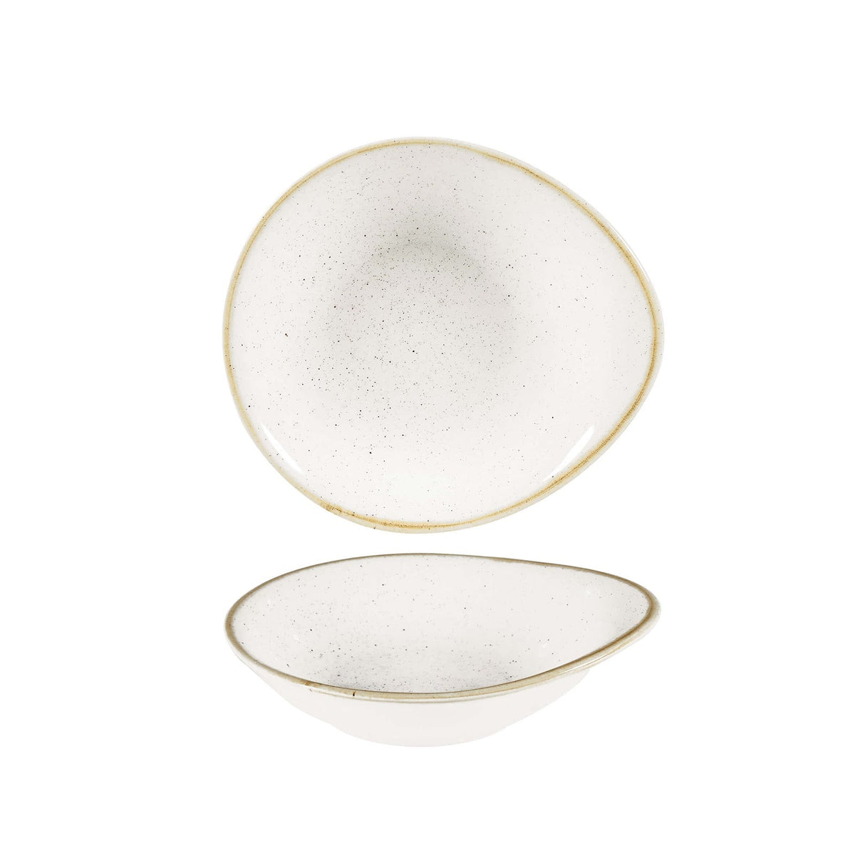Churchill Stonecast Bianco Puntinato Coppa Ovale 16x14,5 cm 12 Pezzi