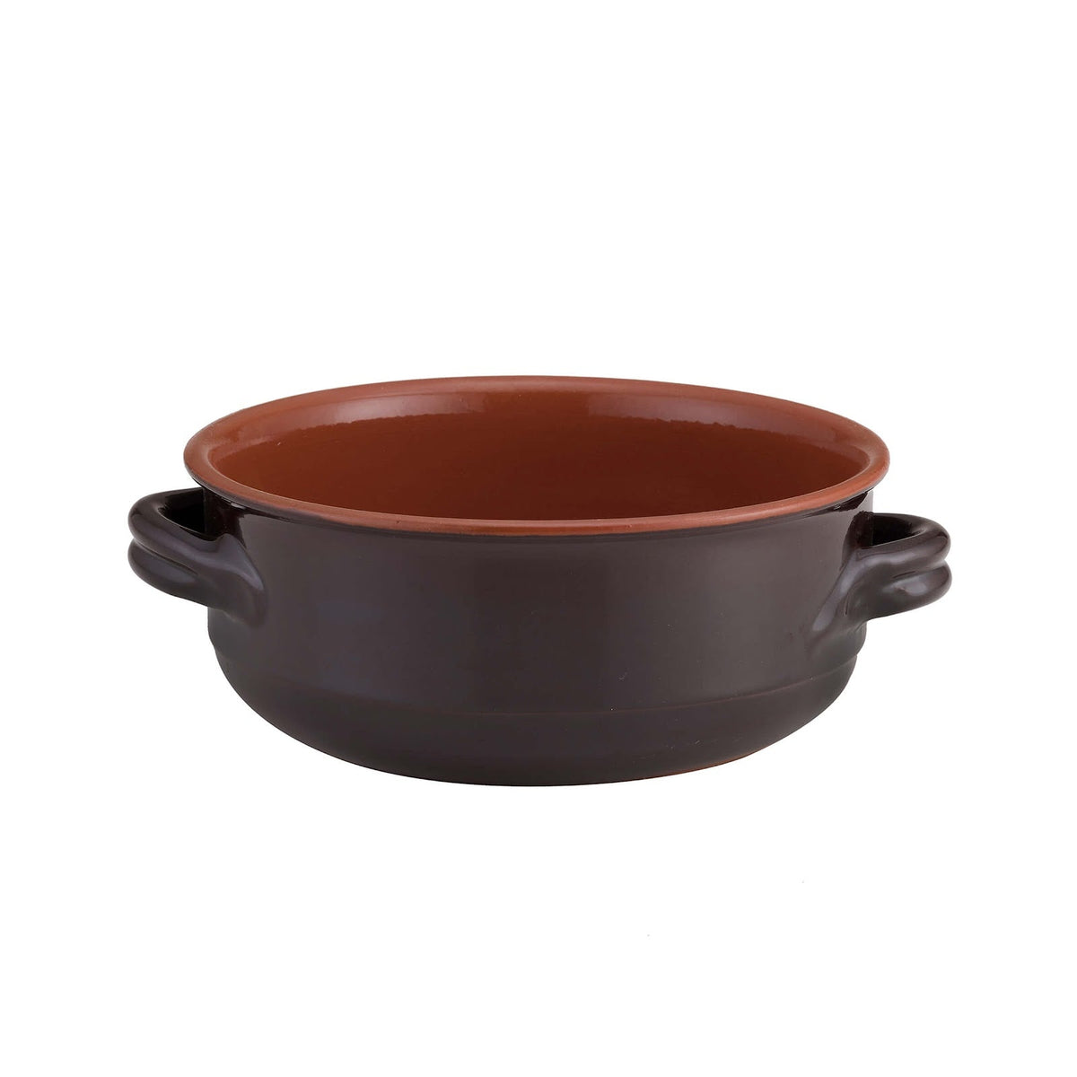Casseruola 2 Manici in Coccio da Fuoco Marrone Bicolore Ø 20 cm 1,9 Litri