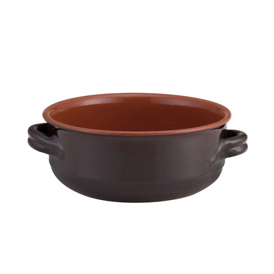 Casseruola 2 Manici in Coccio da Fuoco Marrone Bicolore Ø 24 cm 3,1 Litri