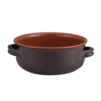 Casseruola 2 Manici in Coccio da Fuoco Marrone Bicolore Ø 28 cm 5,1 Litri