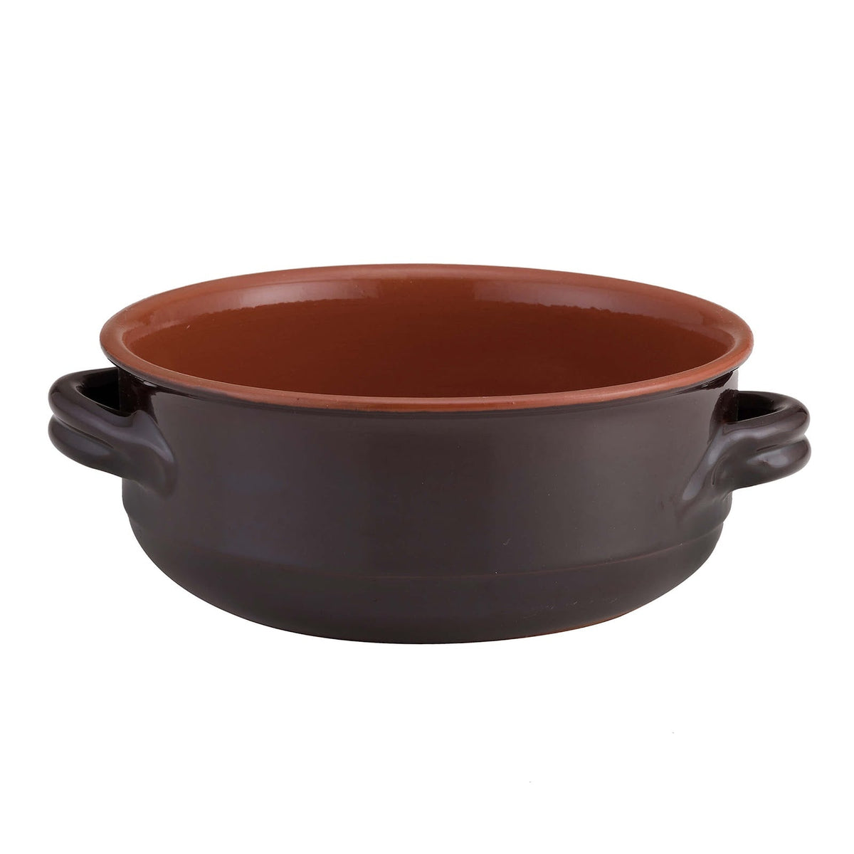 Casseruola 2 Manici in Coccio da Fuoco Marrone Bicolore Ø 32 cm 7,4 Litri