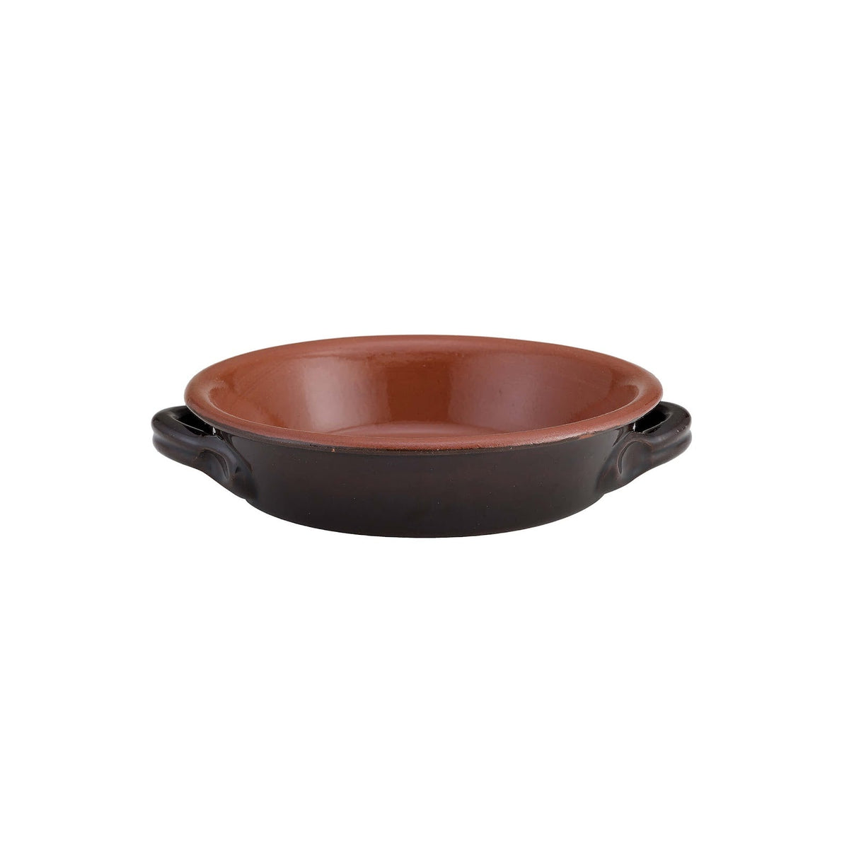 Teglia Tonda 2 Manici in Coccio da Fuoco Ø 14 cm H 3,6 cm