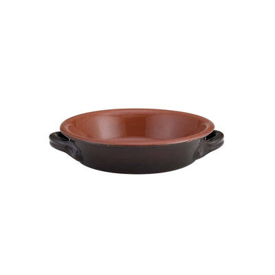 Teglia Tonda 2 Manici in Coccio da Fuoco Ø 14 cm H 3,6 cm