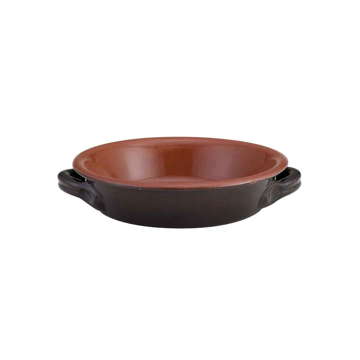 Teglia Tonda 2 Manici in Coccio da Fuoco Ø 18 cm H 4,5 cm