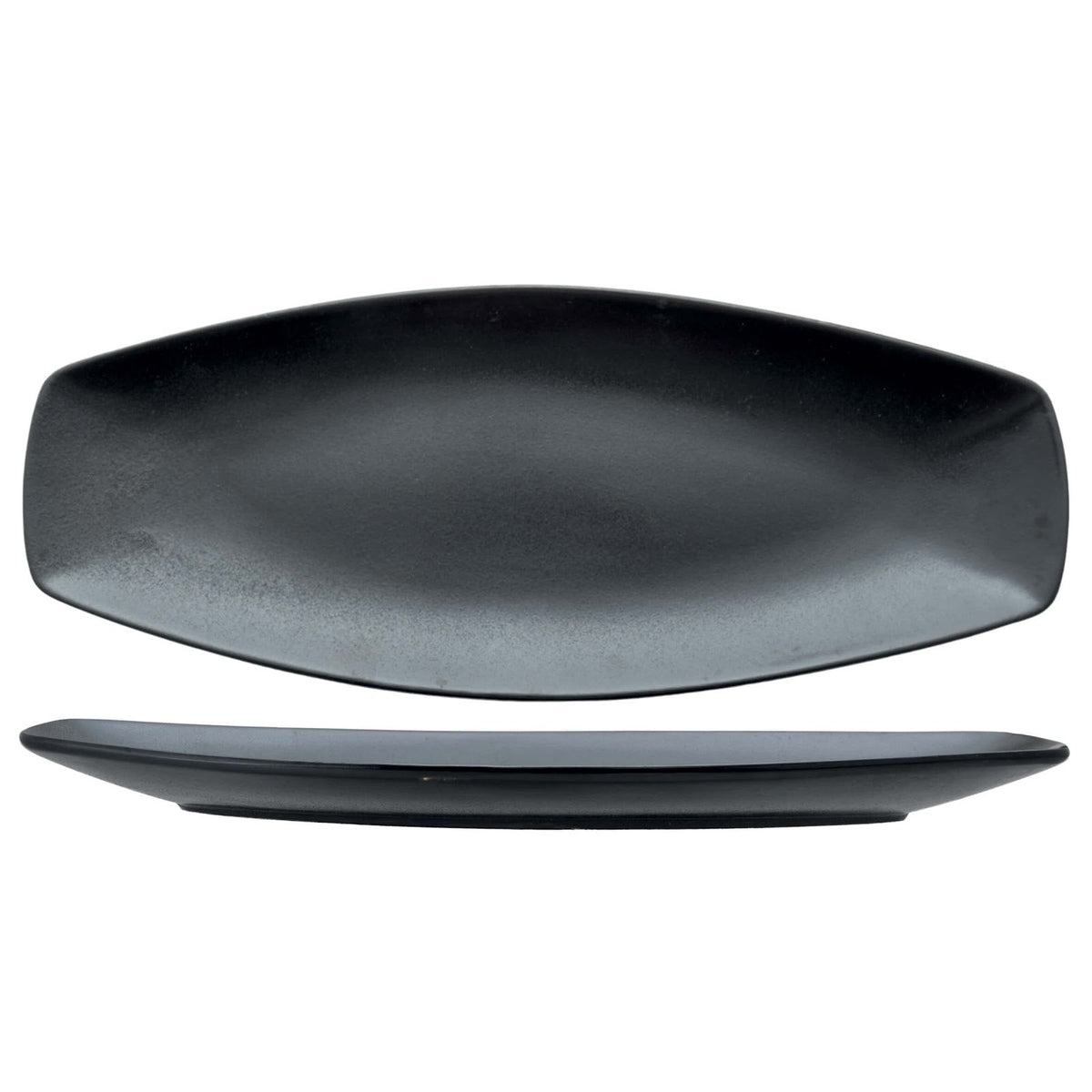 Tognana Jap Vassoio Rettangolare in Stoneware Nero Opaco 38,5x15 cm 6 Pezzi