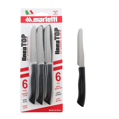 Marietti Top Coltello da Tavola Lama Seghettata Manico in Polipropilene Confezione 6 Pezzi