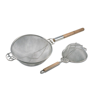 ILSA Colapasta a Rete in Acciaio Inox con Rinforzi e Manico in Legno Ø 30 cm