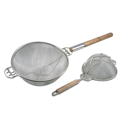 ILSA Colapasta a Rete in Acciaio Inox con Rinforzi e Manico in Legno Ø 35 cm