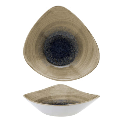 Churchill Stonecast Aqueous Marrone Piatto Fondo Triangolare in Ceramica 23,5 cm 12 Pezzi
