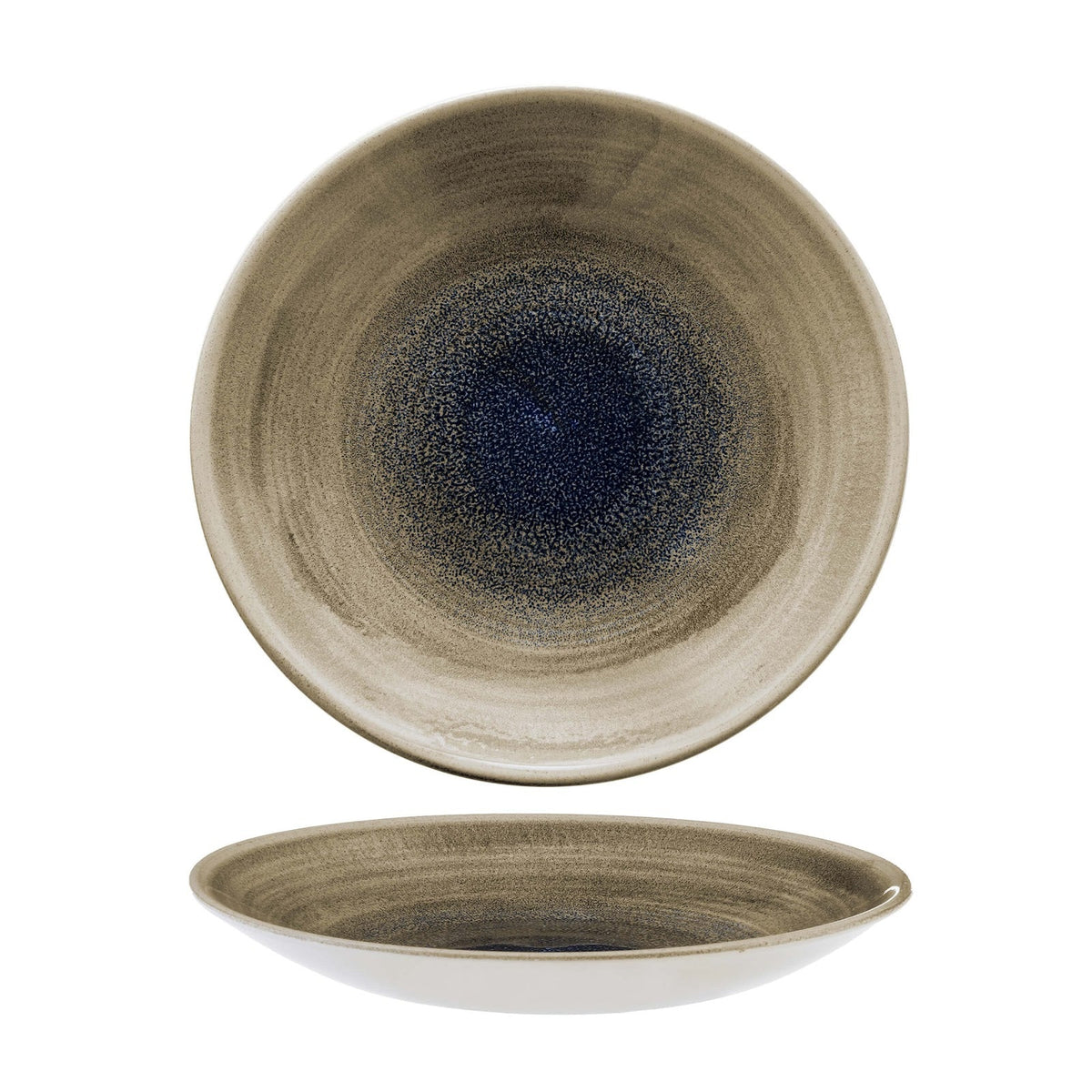 Churchill Stonecast Aqueous Marrone Piatto Fondo 25,5 cm 12 Pezzi