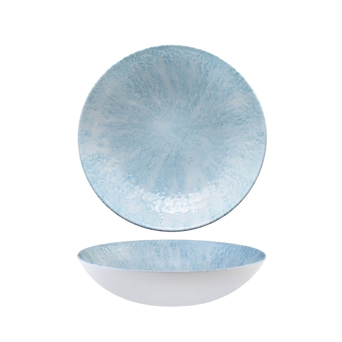 Churchill Studio Prints Stone Aquamarine Piatto Fondo in Ceramica Ø 18,2 cm 12 Pezzi