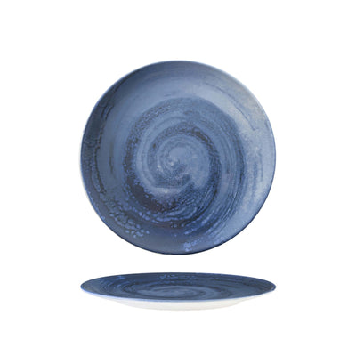 Vortice Blu Piatto Frutta in Stoneware Digital Print Ø 20 cm 6 Pezzi