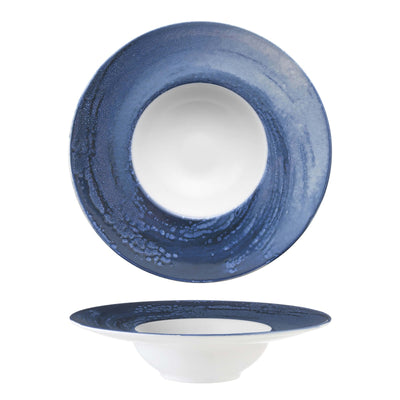Vortice Blu Piatto Pasta in Stoneware Digital Print Ø 28 cm 6 Pezzi
